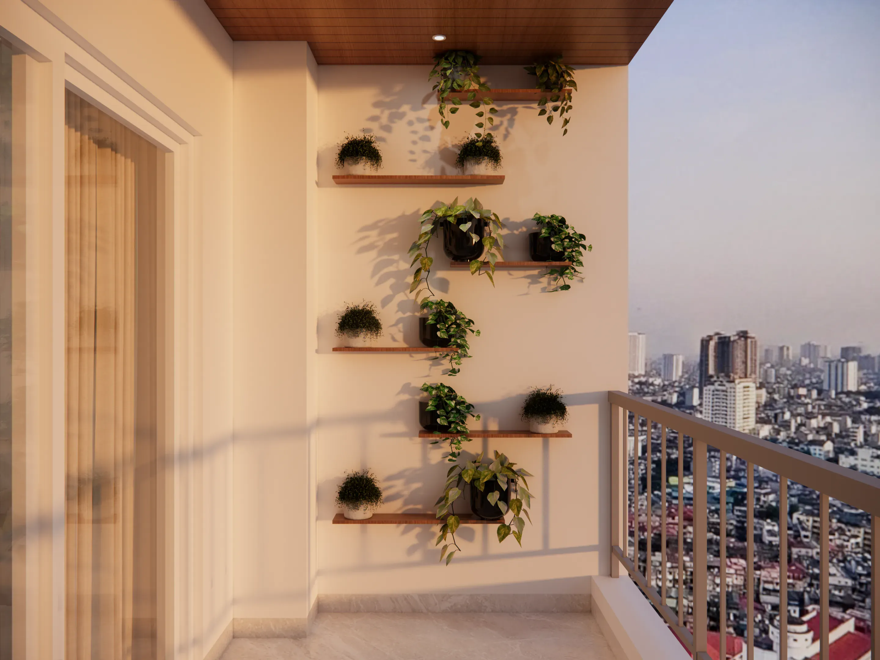 Balcony interior designed by Spaces by MTC, Hyderabad