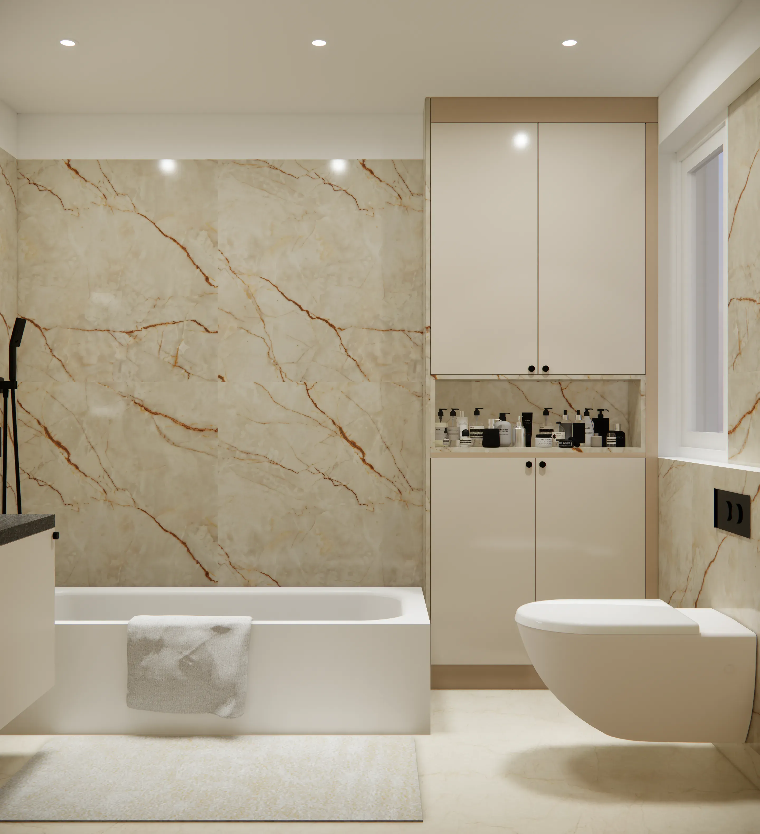 Bathroom interior designed by Spaces by MTC, Hyderabad