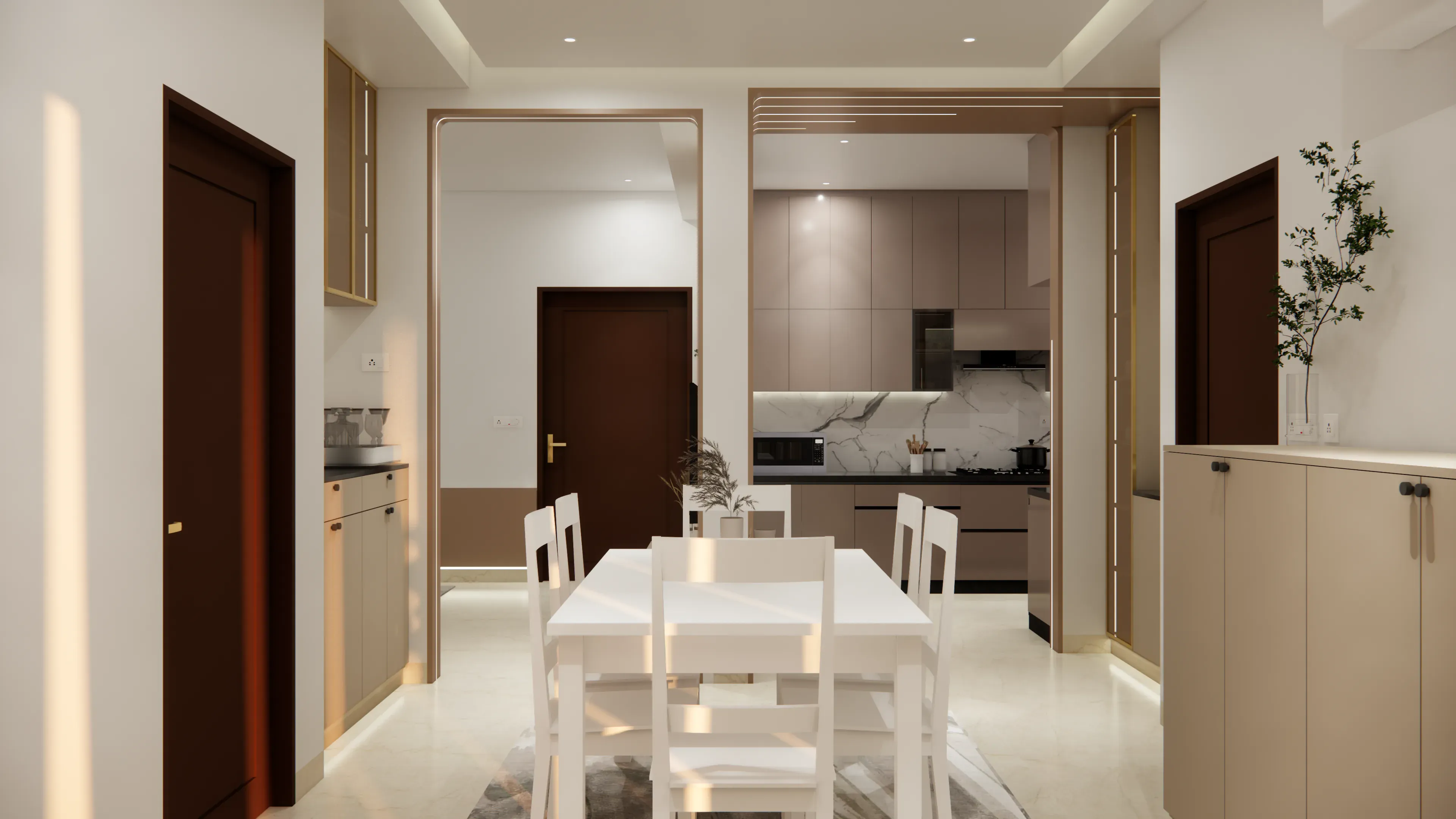 Dining Room interior designed by Spaces by MTC, Hyderabad