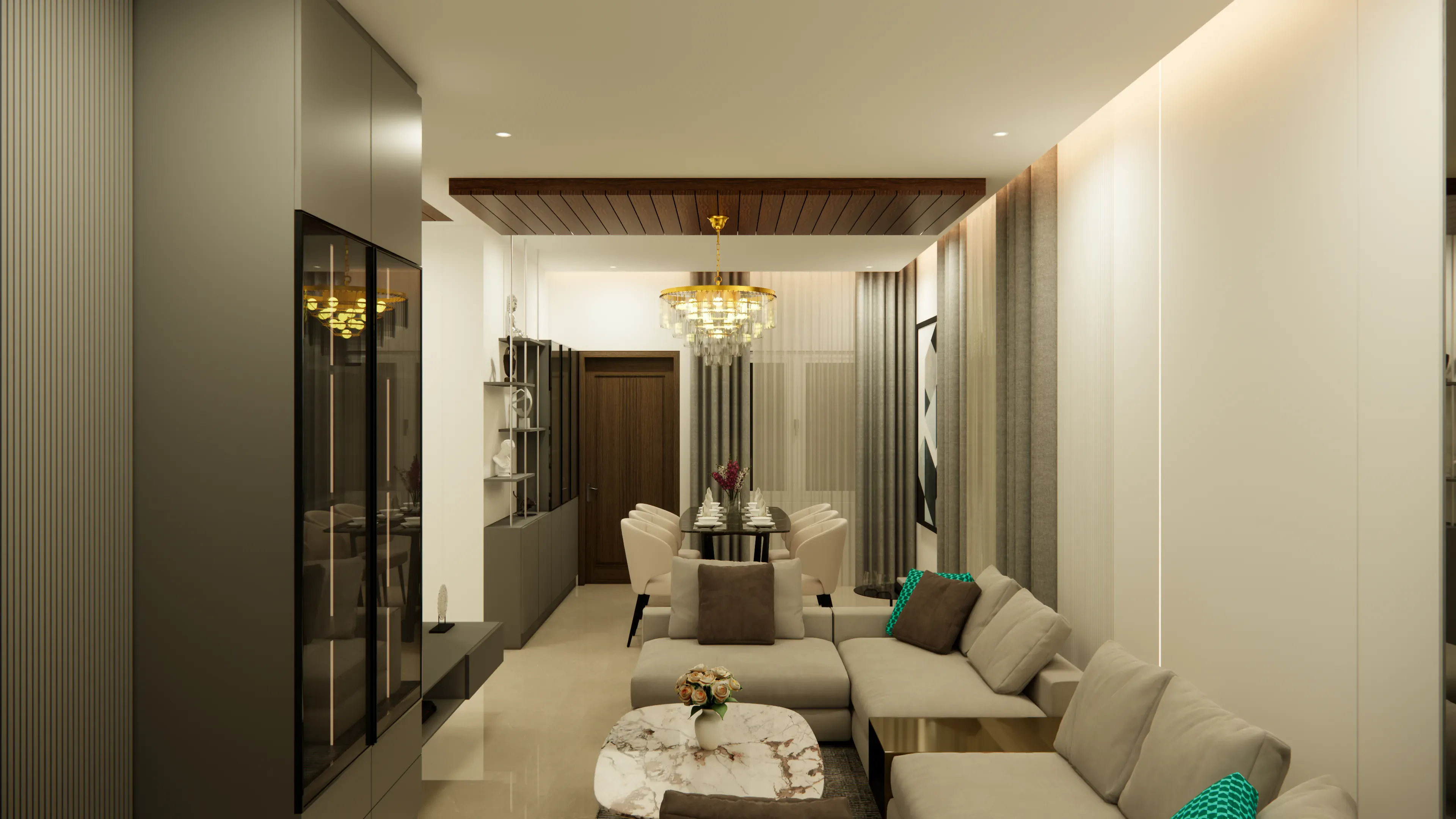 Living Room interior designed by Spaces by MTC, Hyderabad